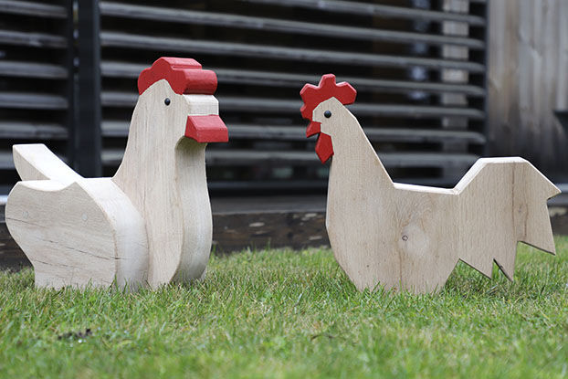 Foto af Legeskulptur - hane og høne