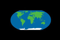 Termoplast - Verdenskort i blå og grøn